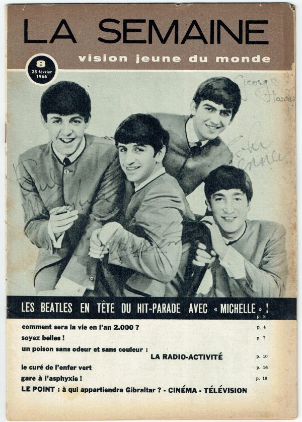 The Beatles: Autographed Magazine by all four Beatles.
